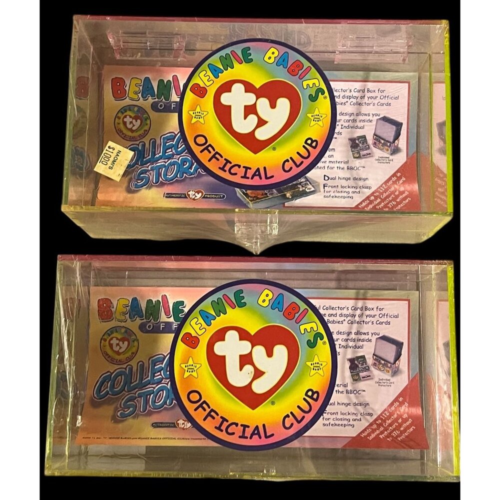 (2) Ty Beanie Babies Official Club Collector's Card Storage Box New In Wrapper
